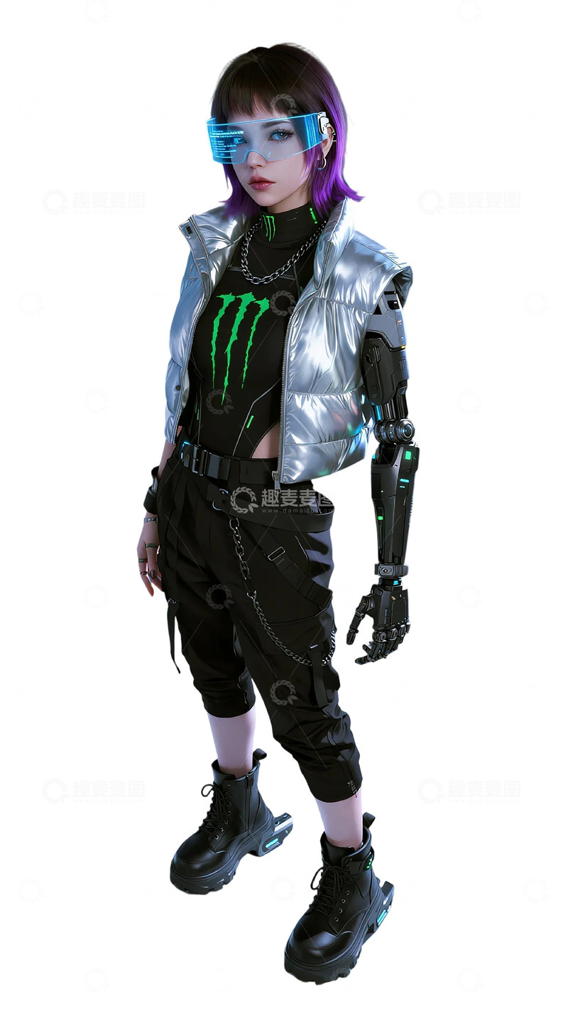 高清大图下载【趣麦麦图】未来科技风格女性角色设计素材