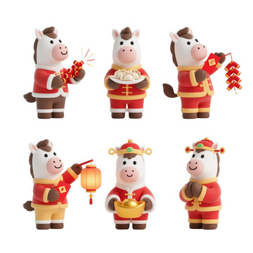 卡通牛新年装饰摆件