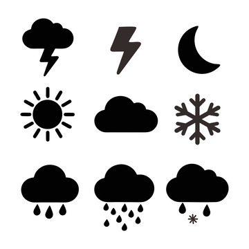 简约天气图标矢量素材