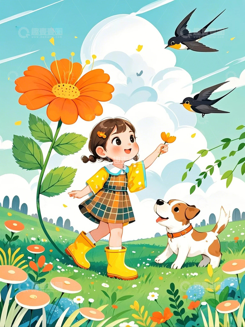 高清大图下载【趣麦麦图】春分春天花朵背景1