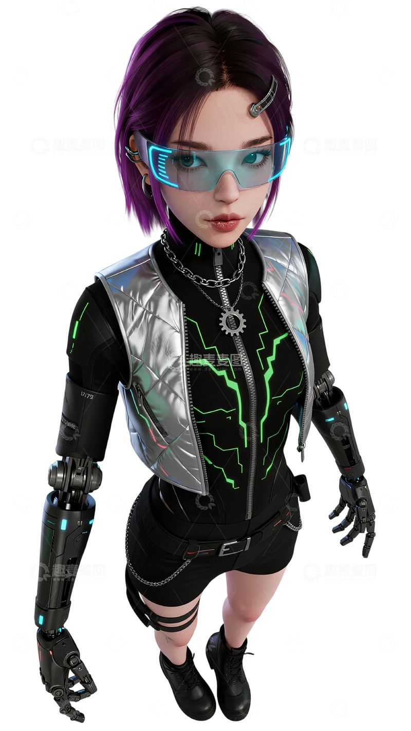 高清大图下载【趣麦麦图】未来科技感女性角色设计