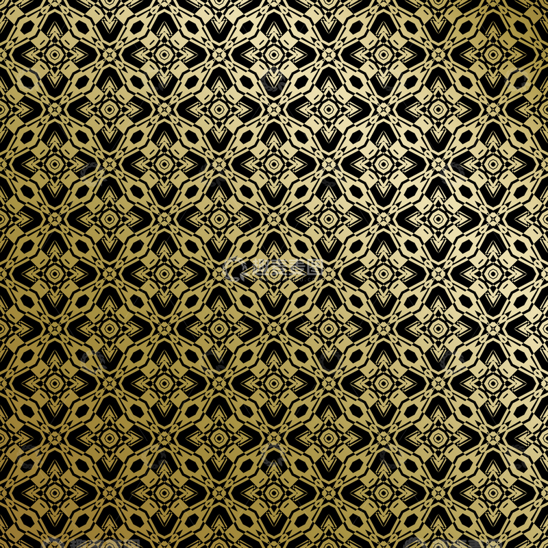 源文件下载【趣麦麦图】黑金中式几何花纹背景图14