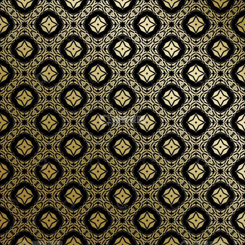 源文件下载【趣麦麦图】黑金中式几何花纹背景图30