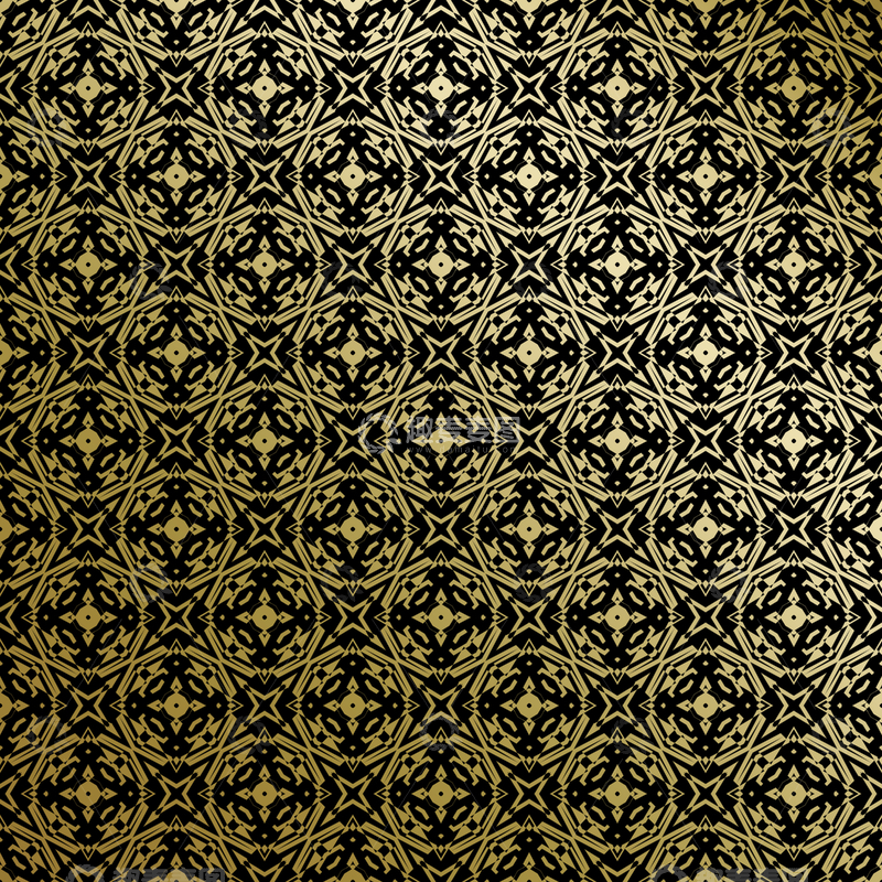 源文件下载【趣麦麦图】黑金中式几何花纹背景图23