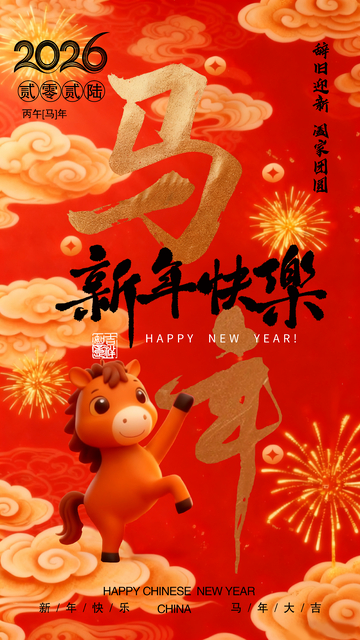2026年马年新年贺卡设计素材