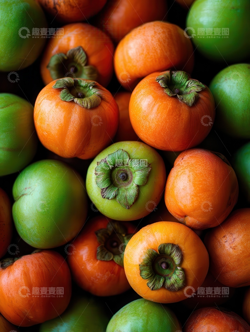 高清大图下载【趣麦麦图】柿子  橙红  红火  
