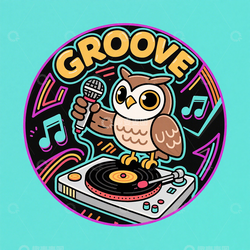 高清大图下载【趣麦麦图】潮流动物描边插画17