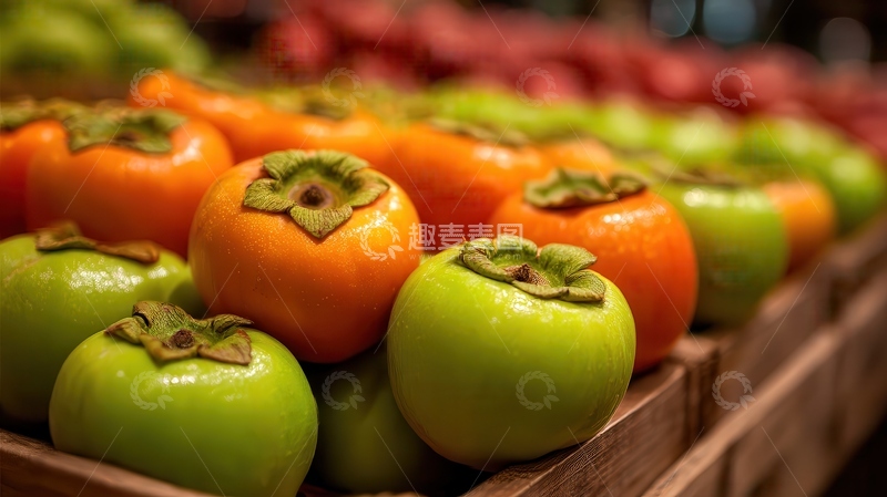 高清大图下载【趣麦麦图】柿子  橙红  蜜甜 