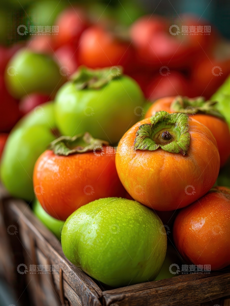 高清大图下载【趣麦麦图】柿子  橙红  甜醇  