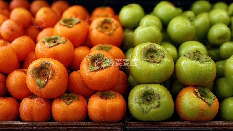 高清大图下载【趣麦麦图】柿子  橙红  吉祥 