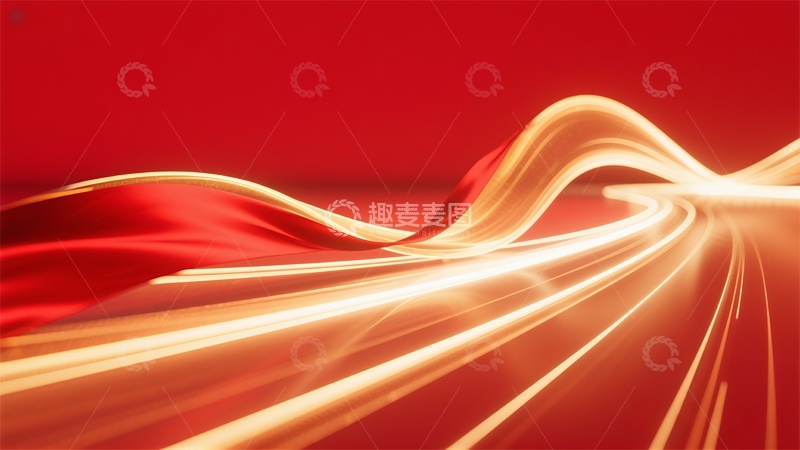 高清大图下载【趣麦麦图】金光流动线条抽象艺术