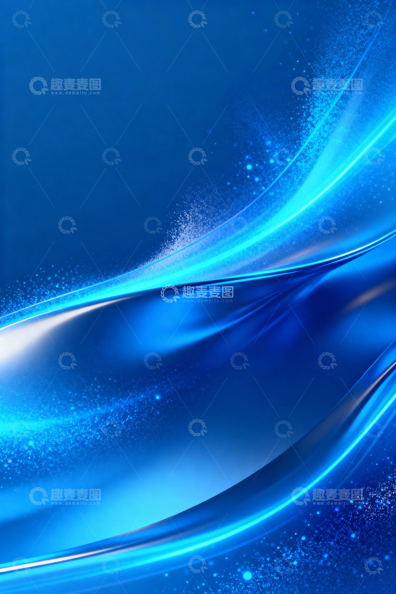 高清大图下载【趣麦麦图】蓝色科技光影商务背景14