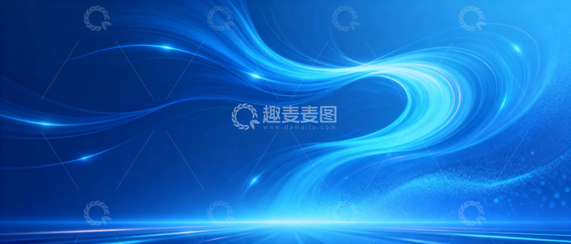 高清大图下载【趣麦麦图】蓝色科技光影商务背景1