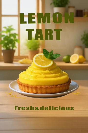 柠檬挞美食摄影海报