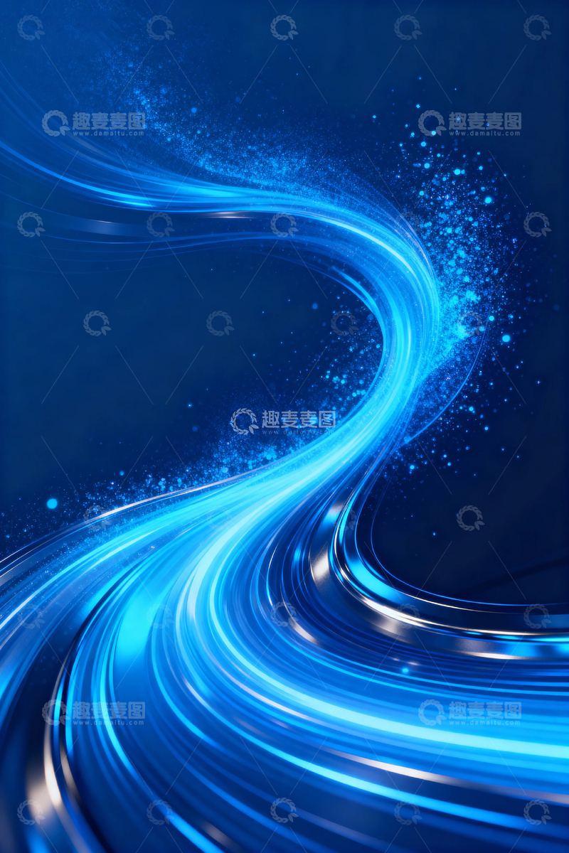 高清大图下载【趣麦麦图】蓝色科技渐变背景8