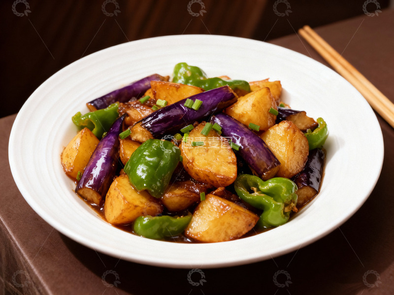 高清大图下载【趣麦麦图】美食菜品地三鲜2