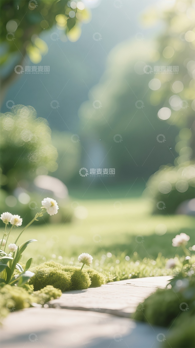 高清大图下载【趣麦麦图】阳光花园小径风景图