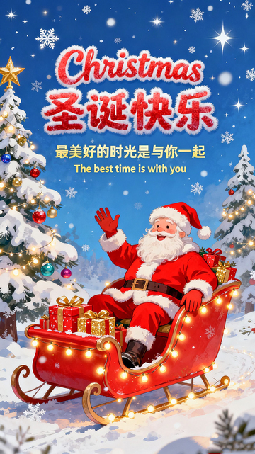 冬日圣诞快乐节日海报设计素材
