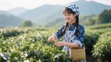 茶园采茶姑娘风光摄影