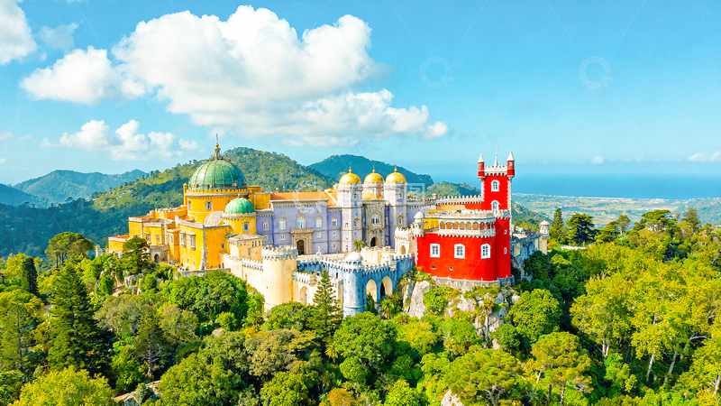 高清大图下载【趣麦麦图】欧式宫殿山林风光摄影图片