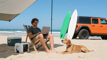 海滩冲浪休闲现代生活场景