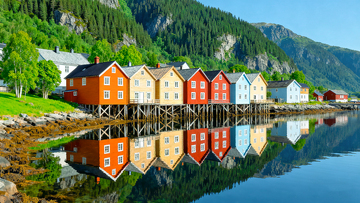 湖畔小镇风光摄影