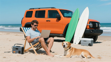 海滩冲浪悠闲时光摄影图