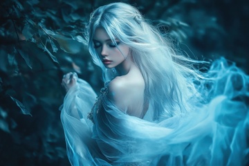 白发美少女特写摄影