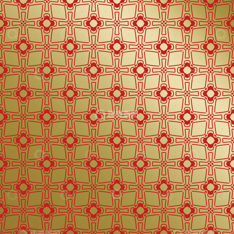 源文件下载【趣麦麦图】红金几何中式花纹13