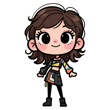 卡通小女孩动漫形象设计素材