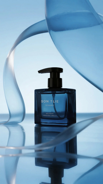 蓝色香水瓶艺术摄影