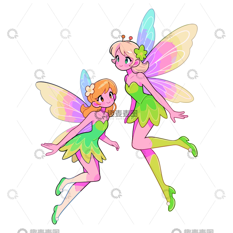 源文件下载【趣麦麦图】童话风仙女插画