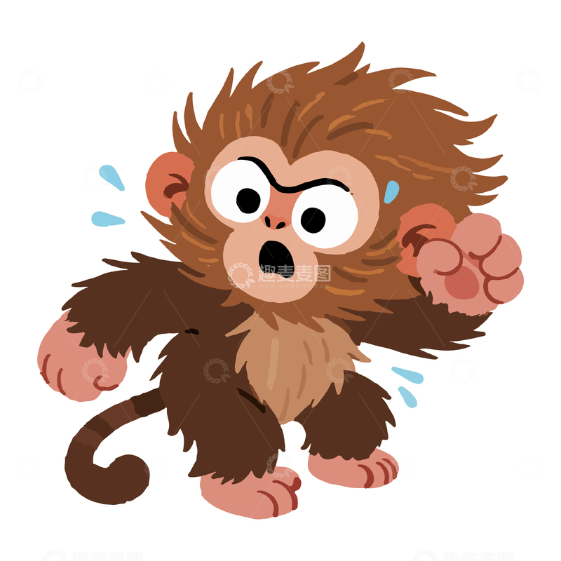 源文件下载【趣麦麦图】卡通猴子愤怒表情表情包