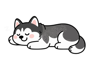 卡通狗狗休息插画