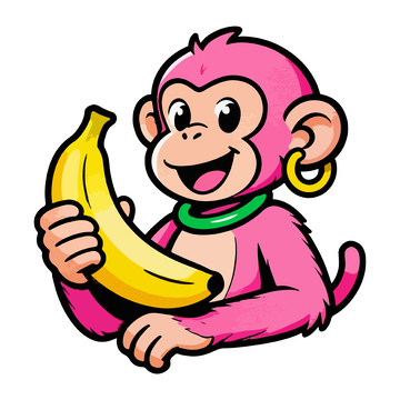 卡通猴香蕉插画素材