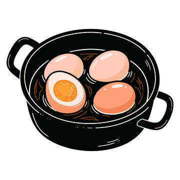 卡通风格煮鸡蛋插画