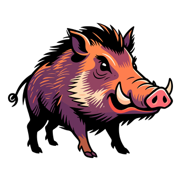 卡通野猪插画设计元素