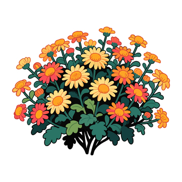 卡通风格花卉插画设计素材