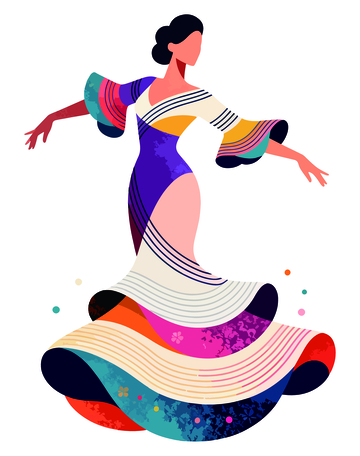 多彩舞蹈女性插画设计