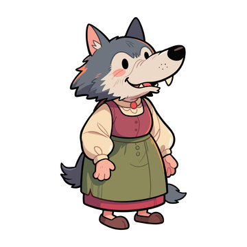 卡通狼拟人形象插画设计