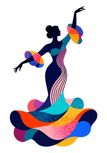 抽象艺术舞蹈女性矢量插画