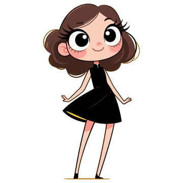 卡通可爱少女插画设计素材