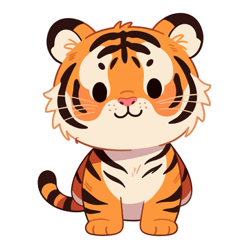可爱卡通小老虎矢量插画
