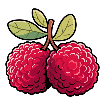 卡通风格荔枝插图设计素材