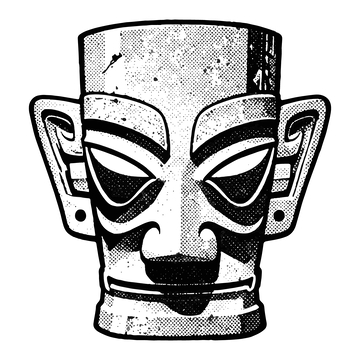 黑白古风神秘面具图案