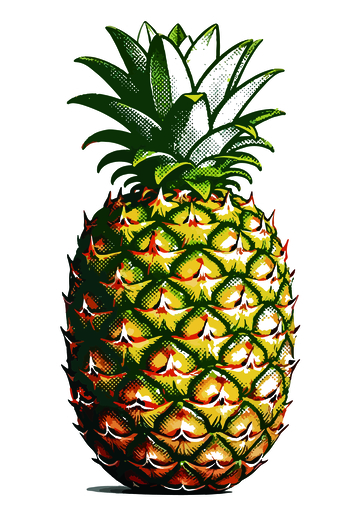 卡通风格菠萝插画设计素材