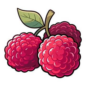 卡通风树莓插画设计元素