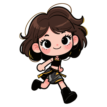 卡通风小女孩动漫形象设计素材