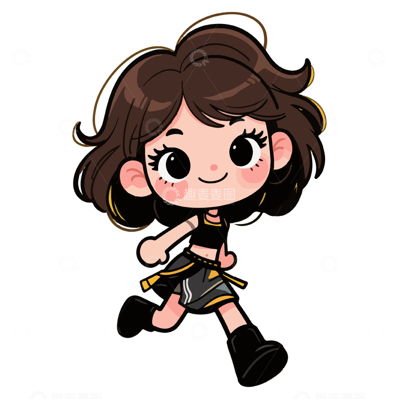 源文件下载【趣麦麦图】-卡通风小女孩动漫形象设计素材