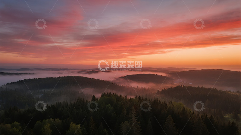 高清大图下载【趣麦麦图】航拍森林山脉云海